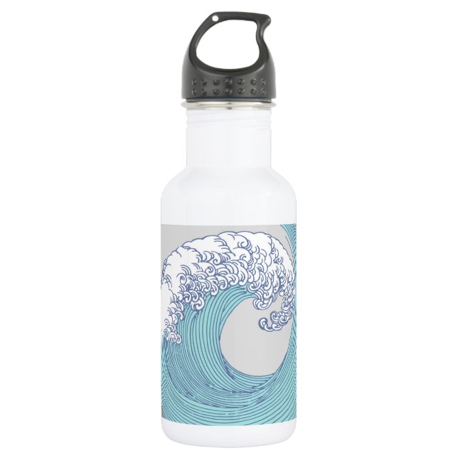Japanische Asiatische Wellenreitkunst Trinkflasche (Vorderseite)