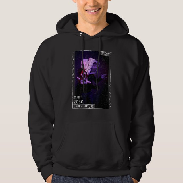 Japanische Ästhetik Cyberpunk Cyborg - 80er Futuri Hoodie (Vorderseite)