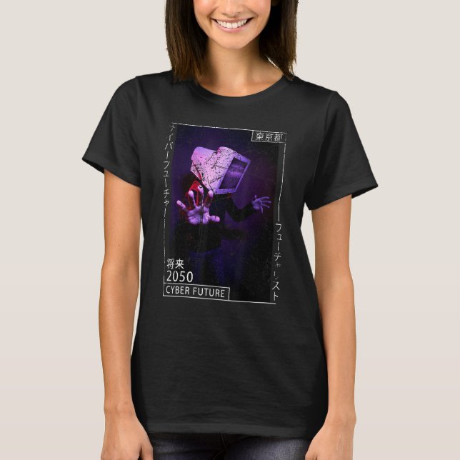 Japanische Ästhetik Cyberpunk Cyborg - 80er Futuri T-Shirt (Vorderseite)