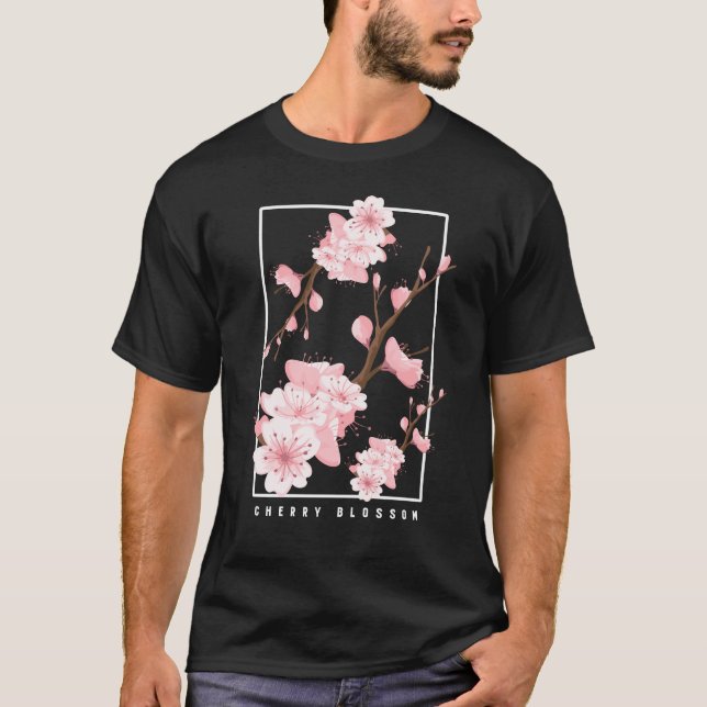 Japanische Ästhetik Vaporwave Cherry Blossom T-Shirt (Vorderseite)