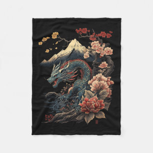 Japanische ästhetische Drache Japanische Kunst Jap Fleecedecke