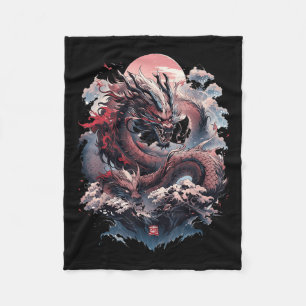 Japanische ästhetische Drache Japanische Kunst Jap Fleecedecke