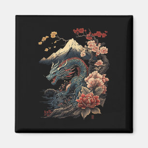 Japanische ästhetische Drache Japanische Kunst Jap Magnet