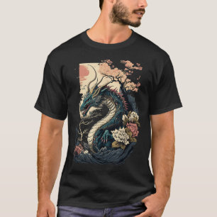 Japanische ästhetische Drache Japanische Kunst Jap T-Shirt