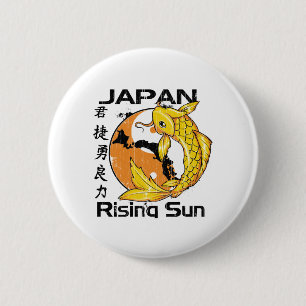 Japanische aufgehende Sonne Button