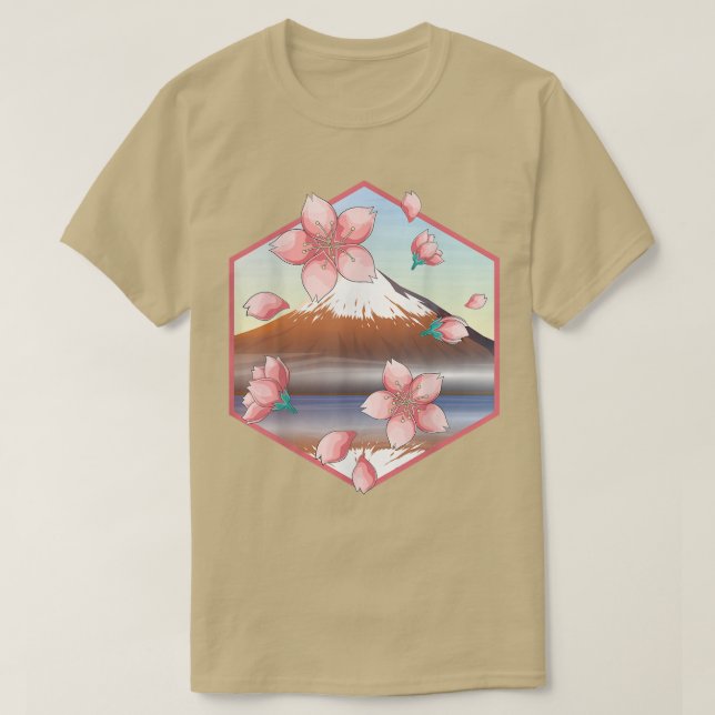 Japanische Bergbahn Sakura Japan Blumenkirsche Ver T-Shirt (Design vorne)