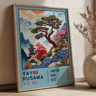 Japanische Berge Yayoi Kusama Ausstellung Kunst Poster