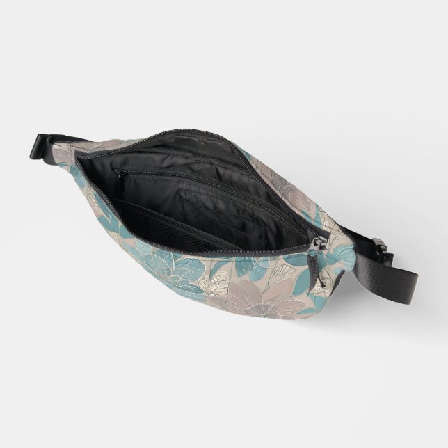Japanische blaue Blume Bauchtasche (Offen)