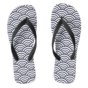 Japanische Blaue Wellen Seigaiha Meer Flip Flops