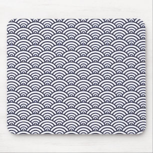 Japanische Blaue Wellen Seigaiha Meer Mousepad
