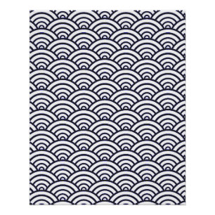 Japanische Blaue Wellen Seigaiha Meer Poster