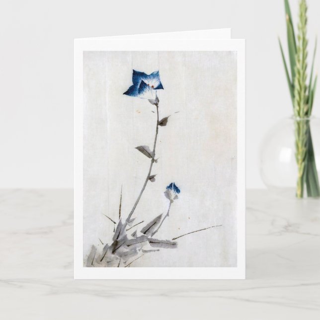 Japanische Blaulblume, Hokusai, Ukiyo-e Karte (Vorderseite)
