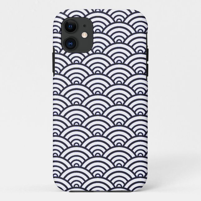 Japanische Blauwellen Seigaiha Sea Case-Mate iPhone Hülle (Rückseite)