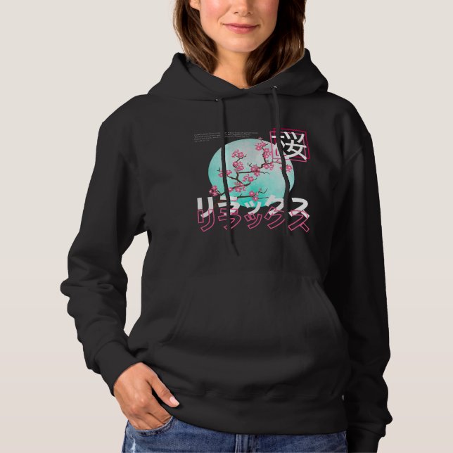 Japanische Blossom Back Print/Japan Ästhetik/Yami Hoodie (Vorderseite)