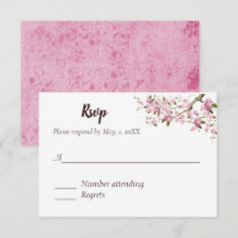 Japanische Blossom-Hochzeitsaktionskarte RSVP Karte