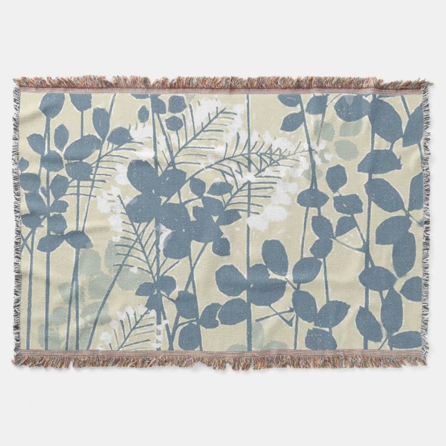 Japanische Blue Leaf-Blume Decke (Vorderseite)