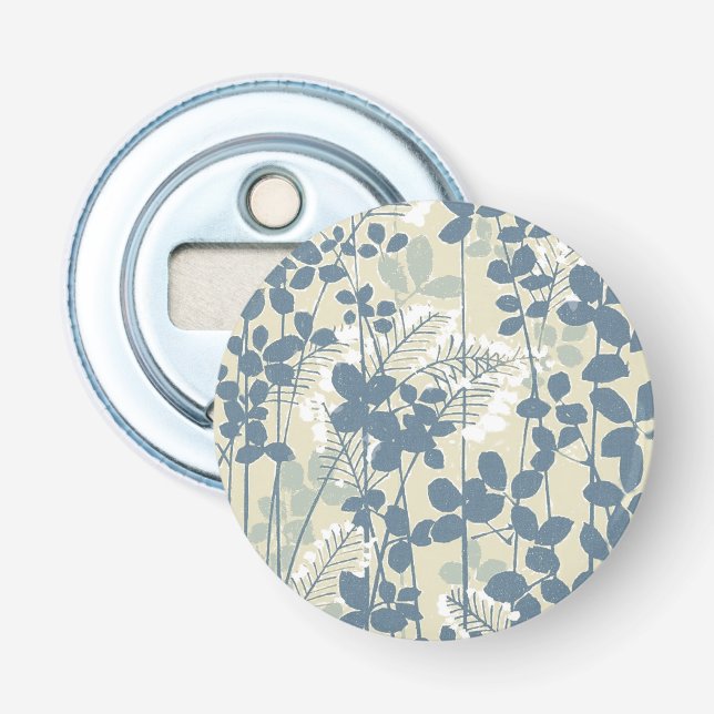 Japanische Blue Leaf-Blume Flaschenöffner (Vorderseite)