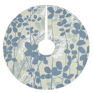 Japanische Blue Leaf-Blume Polyester Weihnachtsbaumdecke