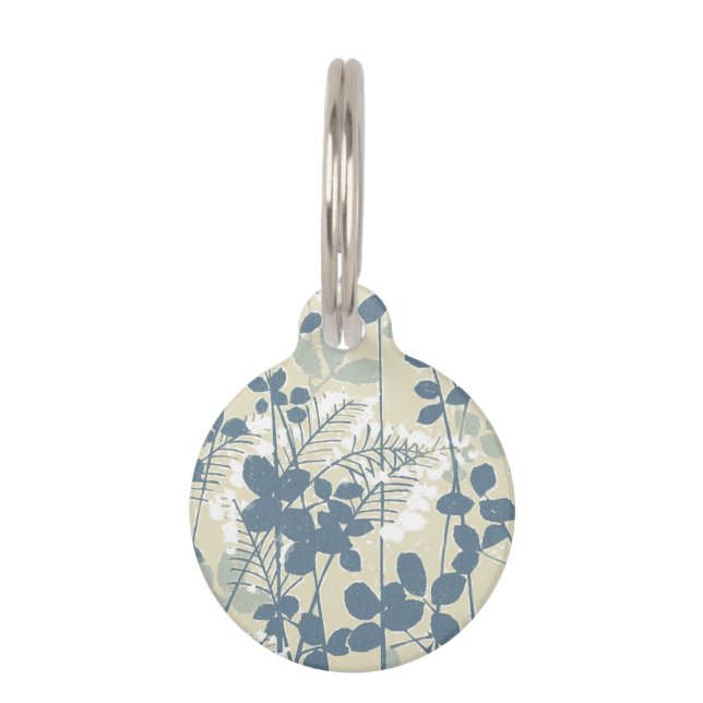 Japanische Blue Leaf-Blume Tiernamensmarke (Vorderseite)
