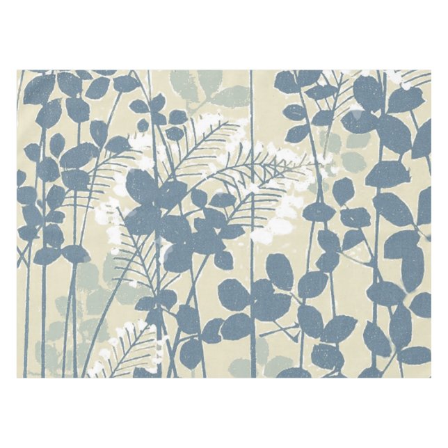 Japanische Blue Leaf-Blume Tischdecke (Vorderseite (Horizontal))