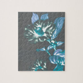 Japanische Blume Aquamarin Taupe Gray