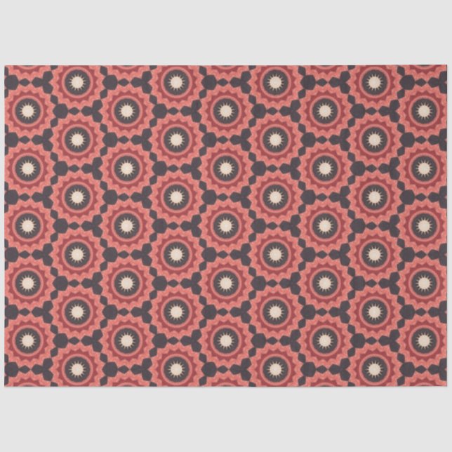 Japanische Blume in Rot und Schwarz Seidenpapier (Vorderseite)