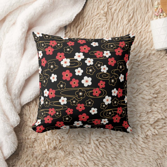 Japanische Blume Sakura Cherry Blossom Kissen (Decke)