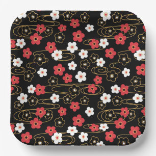 Japanische Blume Sakura Cherry Blossom Pappteller