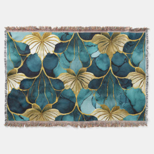 Japanische Blumen Teal Gold  Decke