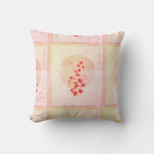 Japanische Blumenblüten im Frühjahr Kissen (Vorderseite)
