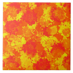 Japanische Blumenorange Fliese