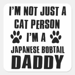 Japanische Bobtail Katze Entwürfe Quadratischer Aufkleber