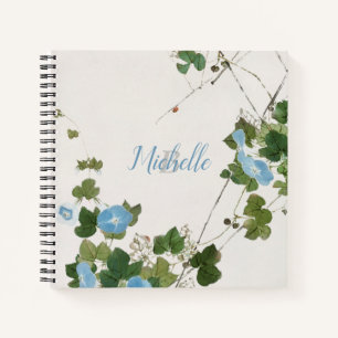 Japanische botanische blaue Blume Notizbuch