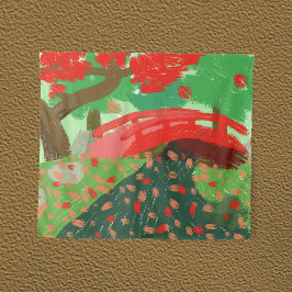 Japanische Brücke unter Ahorn Wandteppich