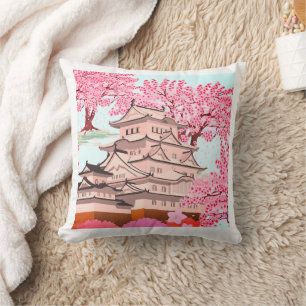 Japanische Burg Sakura Burg Cherry Blossom Kissen
