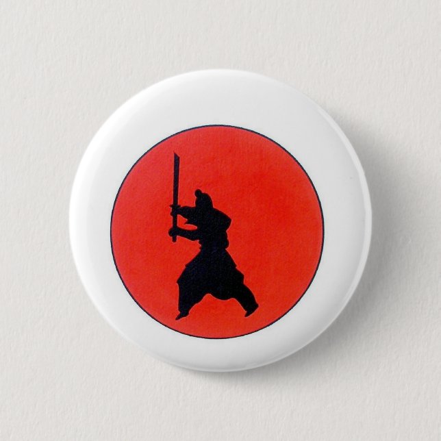 Japanische Bushido-Art des Kriegers Button (Vorderseite)