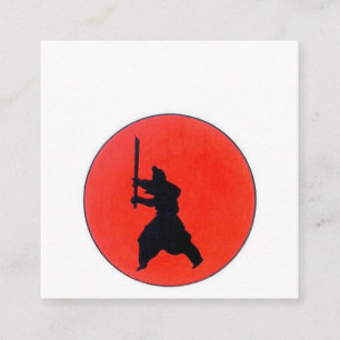 Japanische Bushido-Art des Kriegers Quadratische Visitenkarte