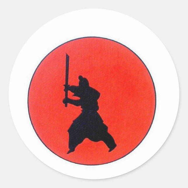 Japanische Bushido-Art des Kriegers Runder Aufkleber (Vorderseite)