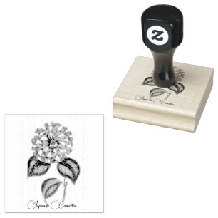 Japanische Camellia-Blume Rubber-Briefmarke Gummistempel