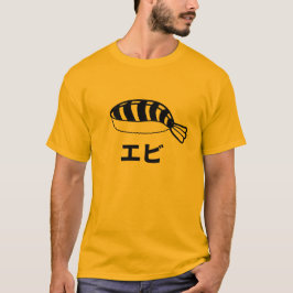 Japanische Charaktere Ebi Sushi-(Garnele/Garnele) T-Shirt