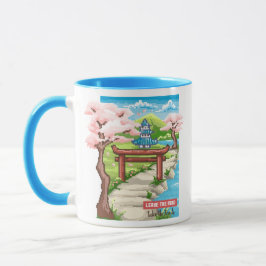 Japanische Cherry Blossom Pixel Art Tasse