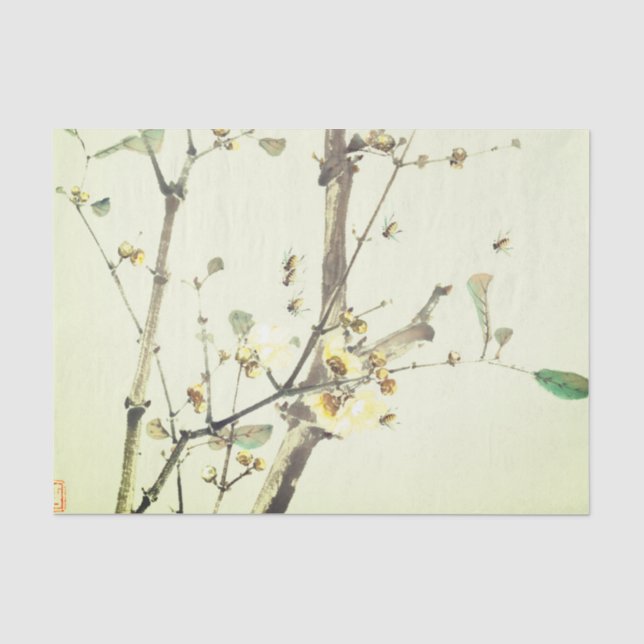 JAPANISCHE CHERRY-BLOSSOM-Tissue Seidenpapier (Vorderseite)