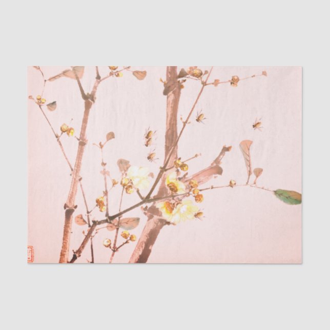 JAPANISCHE CHERRY-BLOSSOM-Tissue Seidenpapier (Vorderseite)
