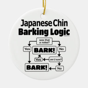 Japanische Chin Barking Logic Keramik Ornament