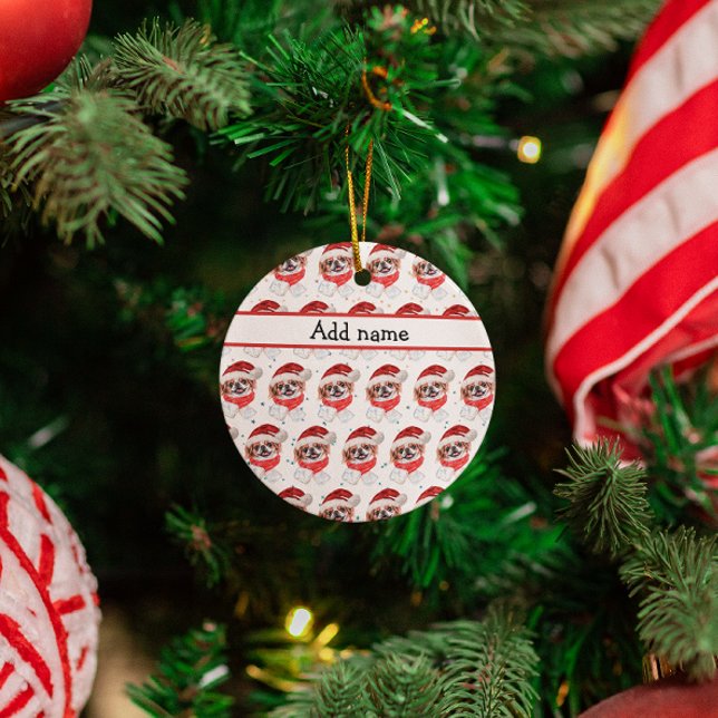Japanische Chin Dog Breed Weihnachtsstars Keramik Ornament (Von Creator hochgeladen)