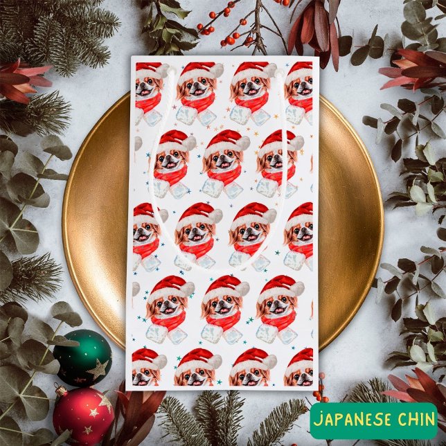 Japanische Chin Dog Breed Weihnachtsstars Kleine Geschenktüte (Von Creator hochgeladen)