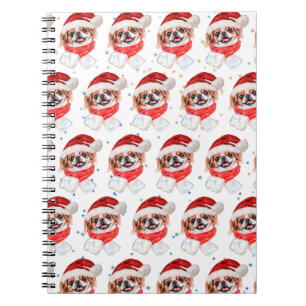Japanische Chin Dog Breed Weihnachtsstars Notizblock