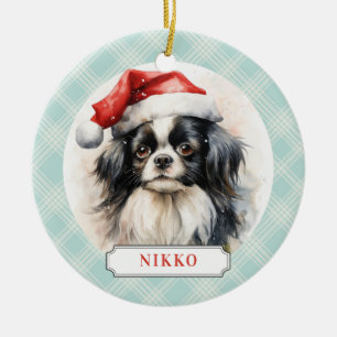 Japanische Chin Dog Keramik Circle Ornament
