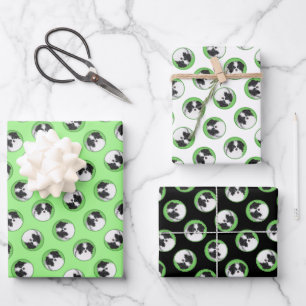 Japanische Chin Puppy-Malerei Originale Hundkunst Geschenkpapier Set