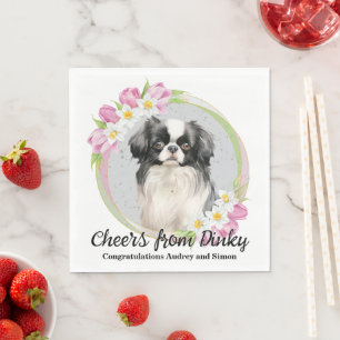 Japanische Chin Wedding Napkins mit Hogs Foto Serviette